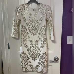 Homecoming dress- white and gold